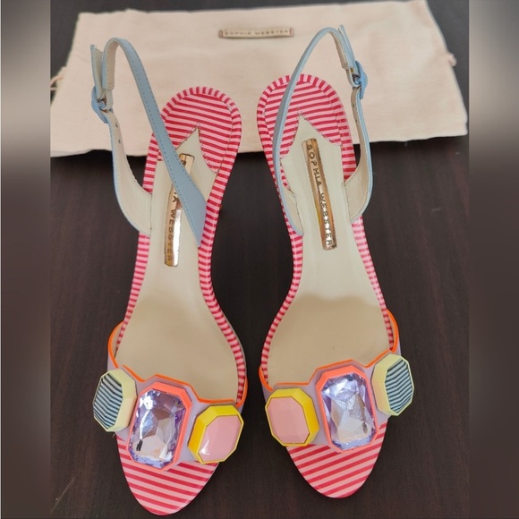 NIB Sophia Webster Jemima Crystal Sandal 37.5 - Picture 3 of 8